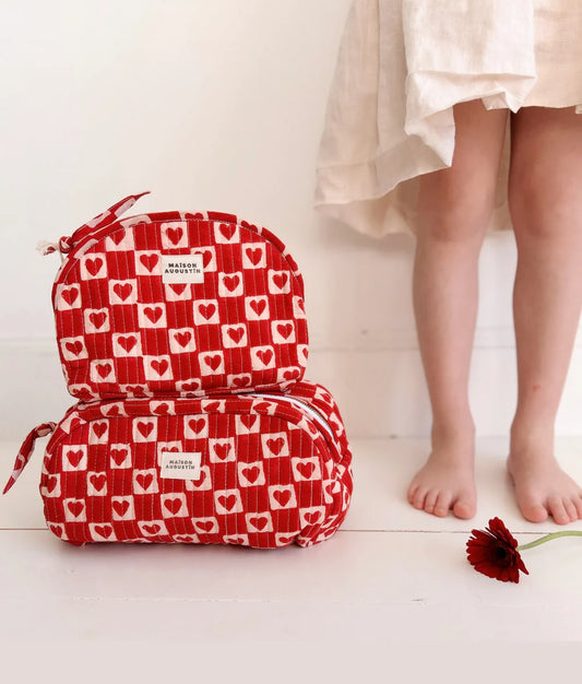 Trousse de toilette JULIETTE COEUR rouge