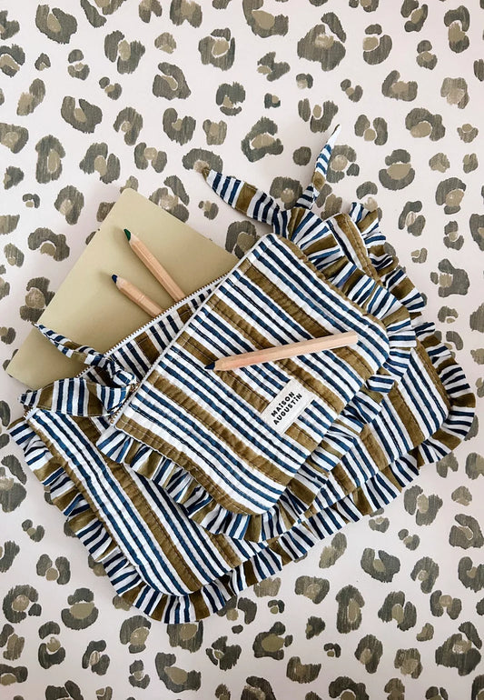 Petite pochette STRIPE kaki