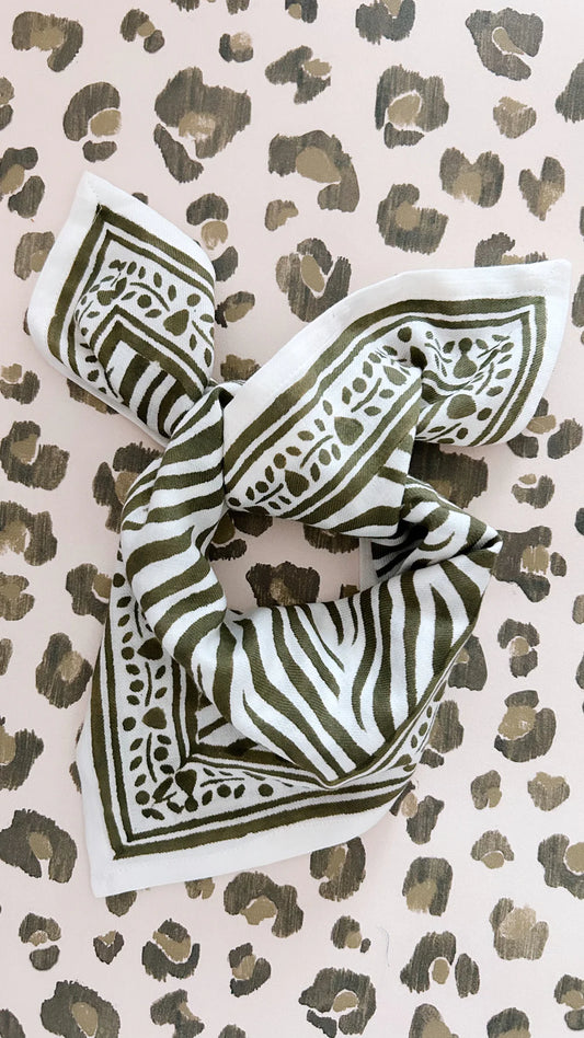 Petit Foulard ZÈBRE kaki