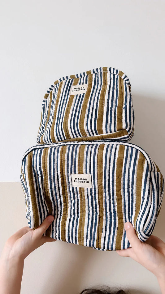 Trousse AUGUSTIN stripe kaki