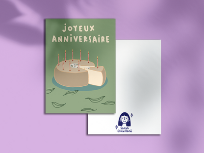 Carte JOYEUX ANNIVERSAIRE fromage