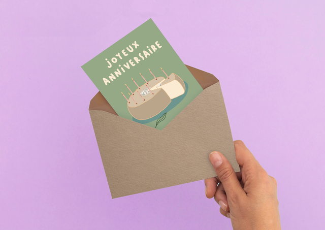 Carte JOYEUX ANNIVERSAIRE fromage