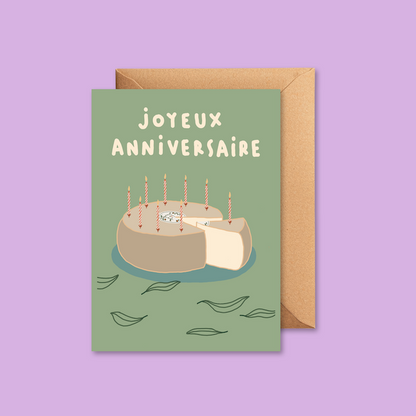 Carte JOYEUX ANNIVERSAIRE fromage