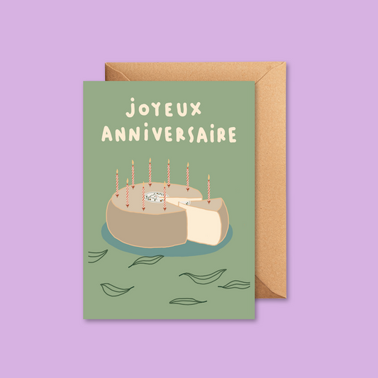 Carte JOYEUX ANNIVERSAIRE fromage