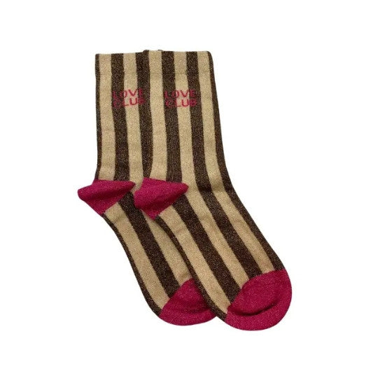 Chaussettes BRIGITTE rayures roses