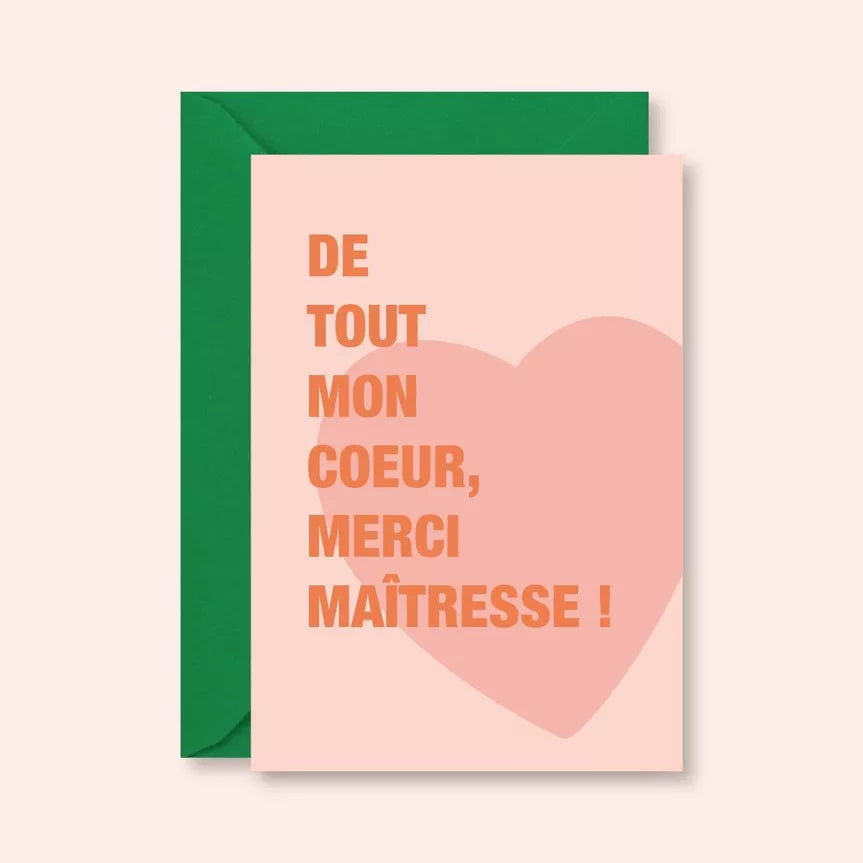 Carte postale MERCI MAÎTRESSE