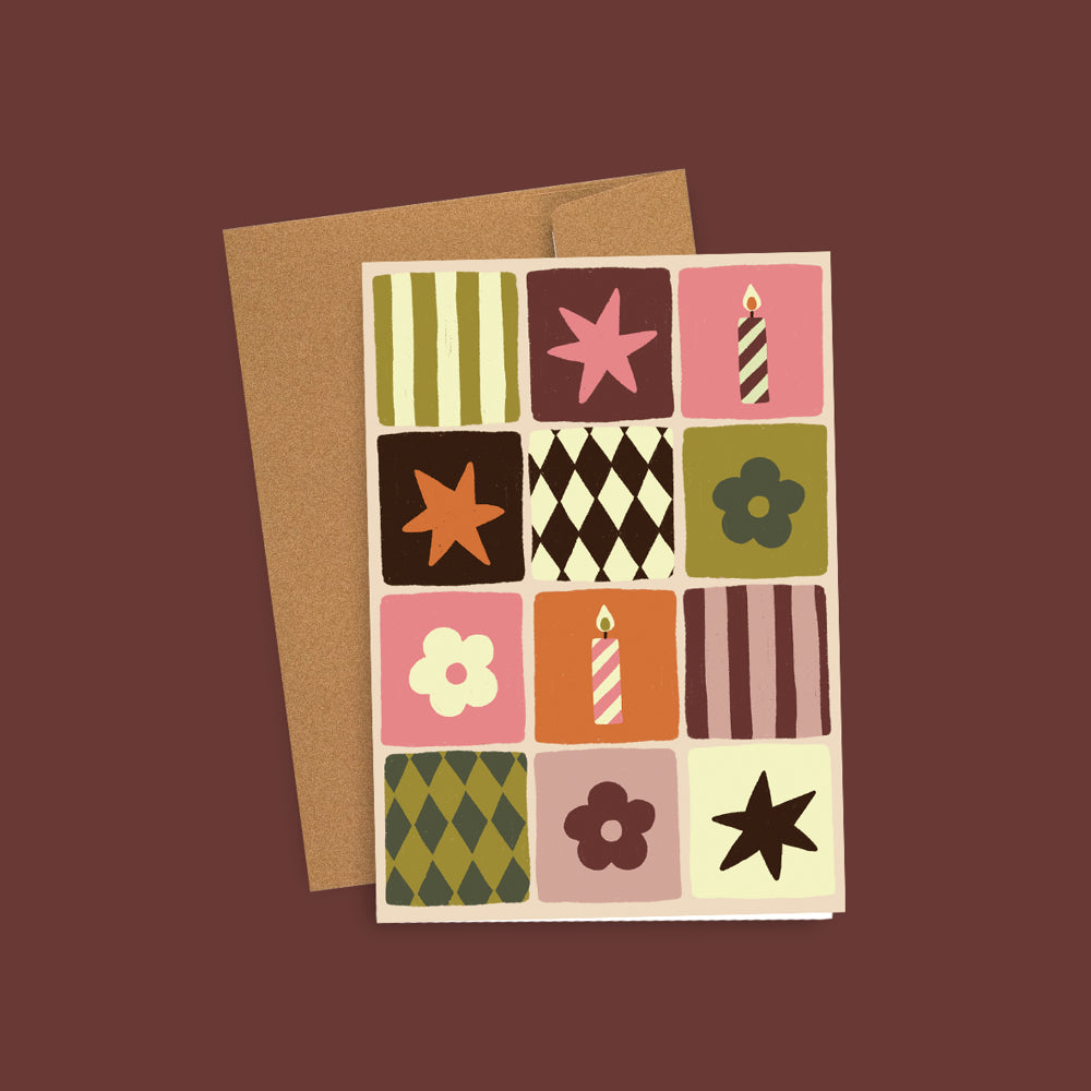 Carte HAPPY BIRTDAY patchwork
