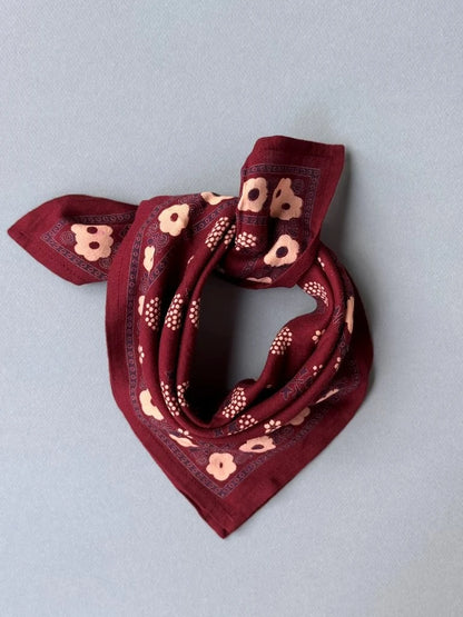 Petit foulard ANASTASE bordeaux
