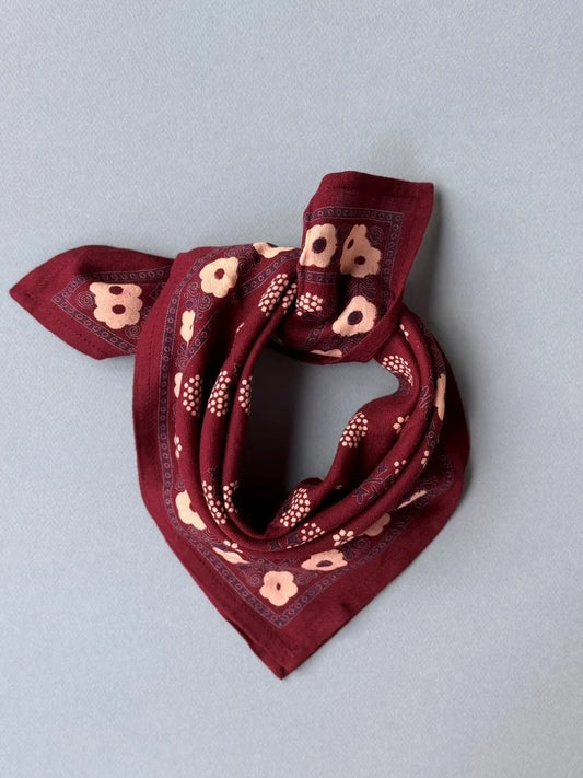 Petit foulard ANASTASE bordeaux