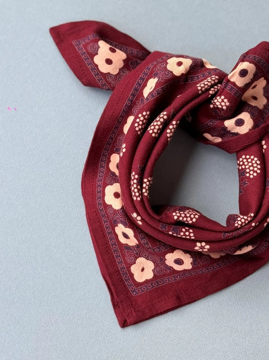 Petit foulard ANASTASE bordeaux