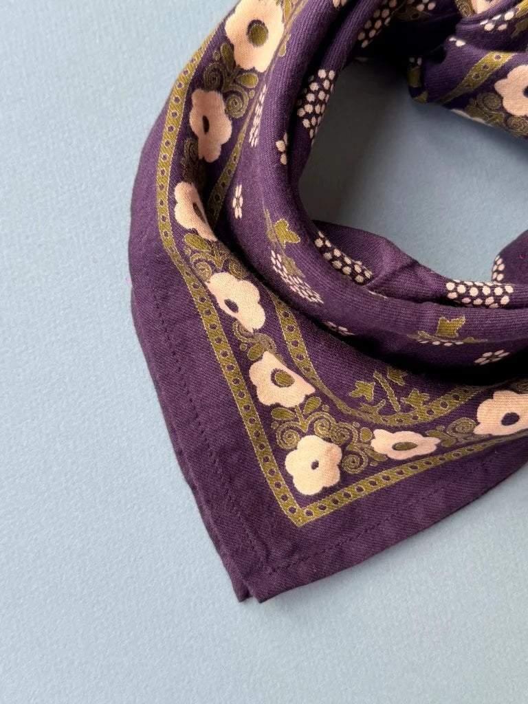 Petit foulard ANASTASE myrtille