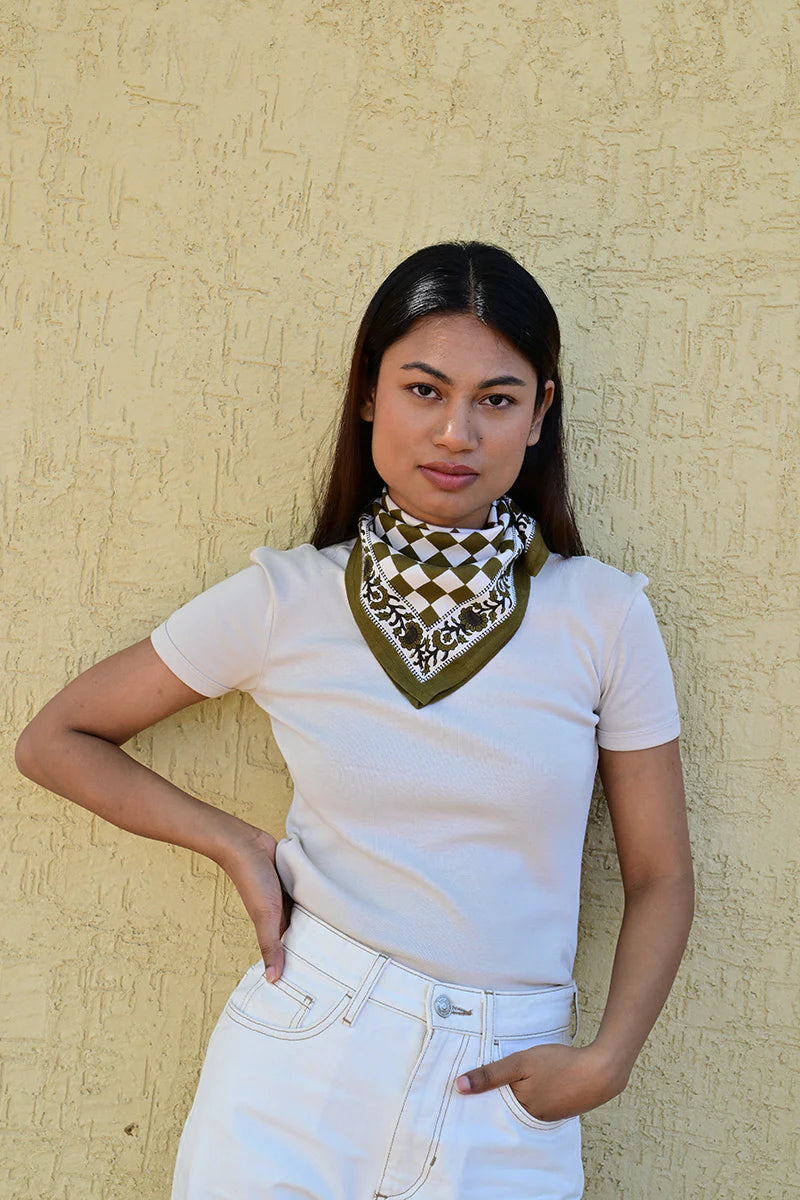 Petit foulard CHECKS vert