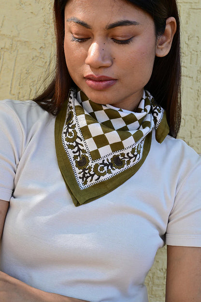 Petit foulard CHECKS vert