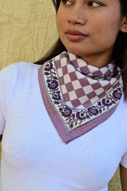 Petit foulard CHECKS violet