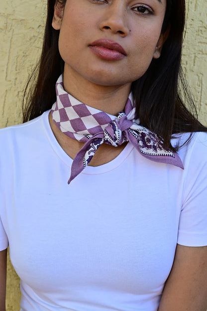 Petit foulard CHECKS violet