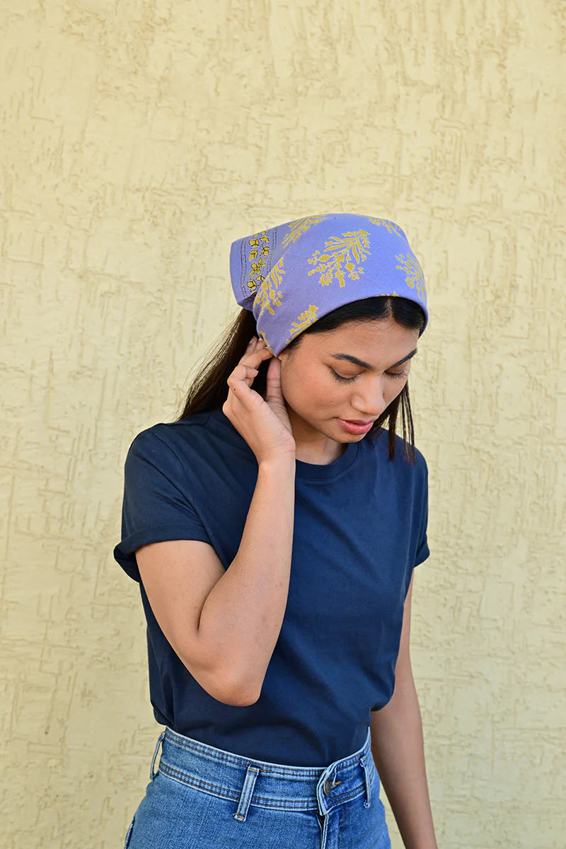 Petit foulard GALATIE bleu horizon