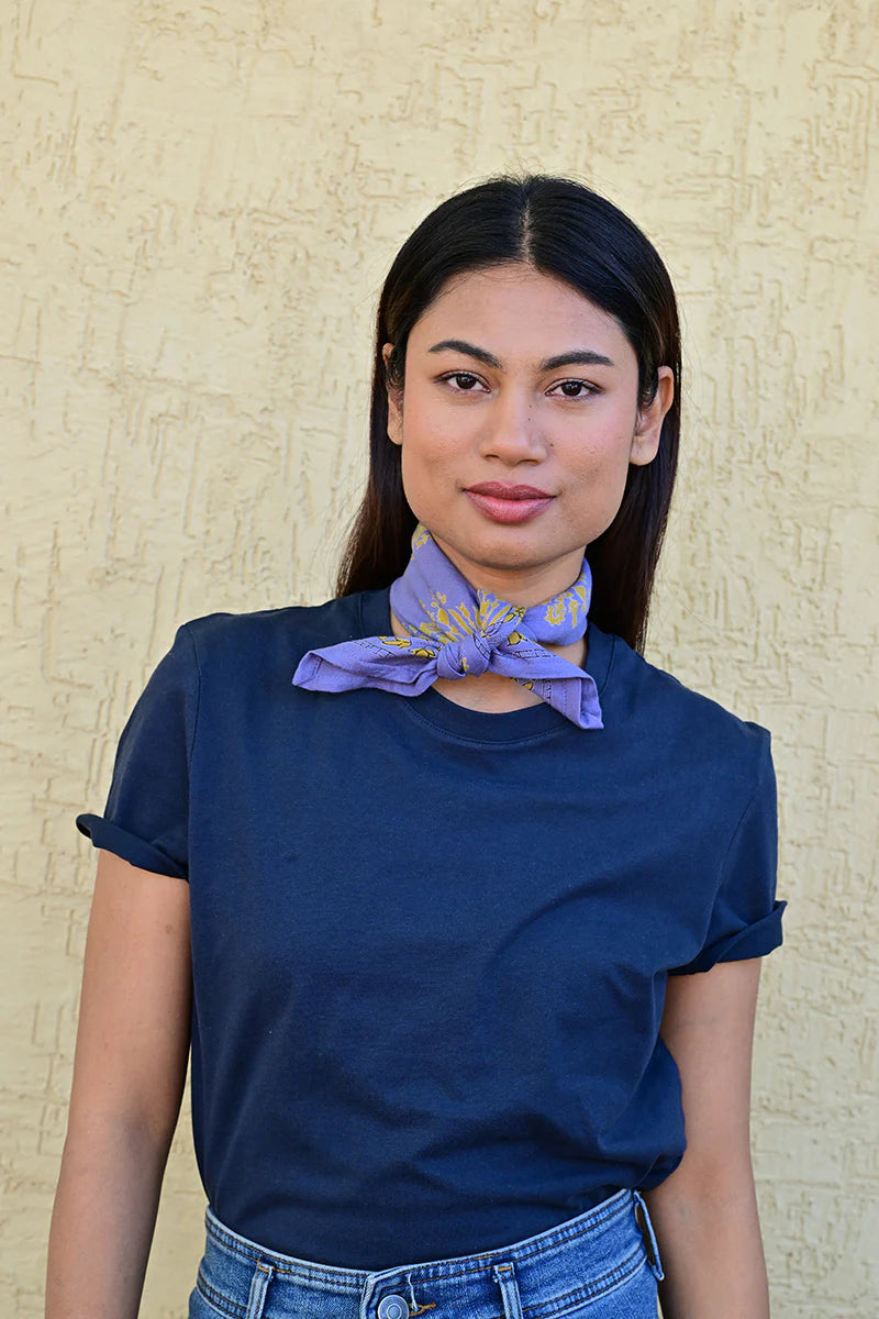 Petit foulard GALATIE bleu horizon