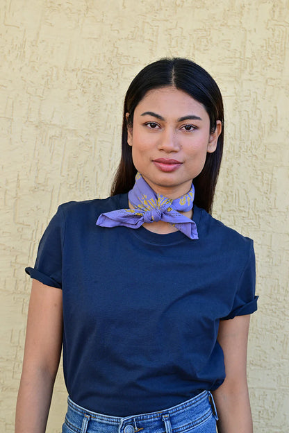 Petit foulard GALATIE bleu horizon
