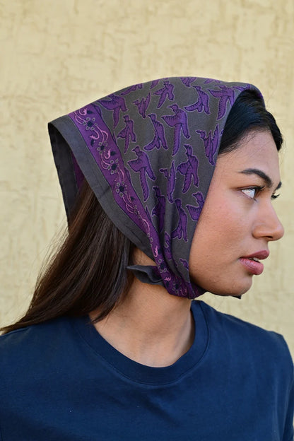 Petit foulard MERCURE grisaille