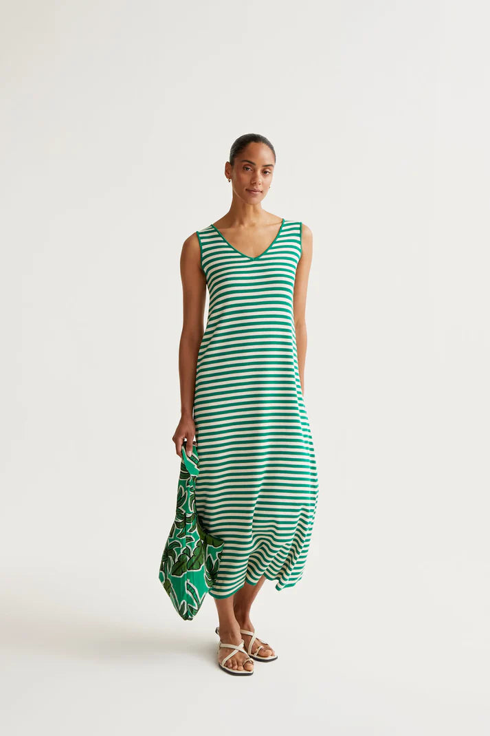 Robe marinière HORTENSE verte