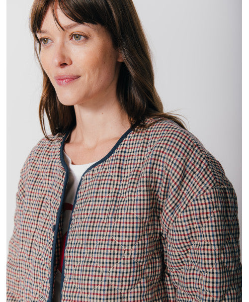 Veste DANY carreaux marine