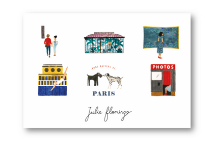 Cartes postales Paris - Julie Flamingo - Comme Paulette