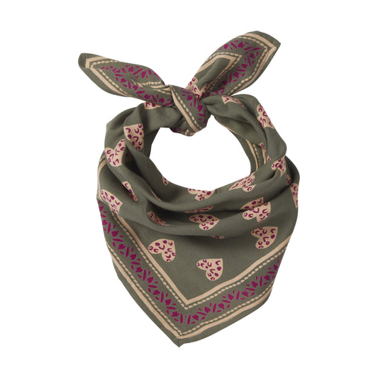 Petit foulard COEUR SAUVAGE cyprès