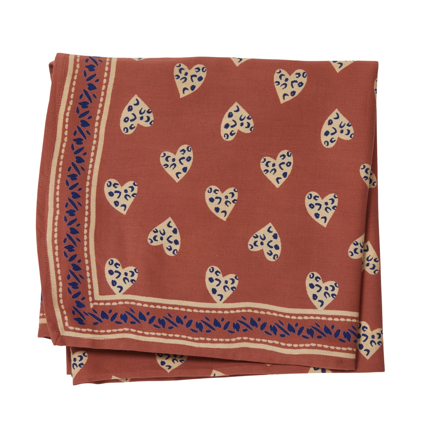 Petit foulard COEUR SAUVAGE terracotta