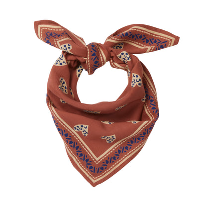 Petit foulard COEUR SAUVAGE terracotta