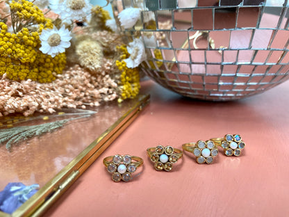Vintage gold OLLIE FLOWER calcédoine rose